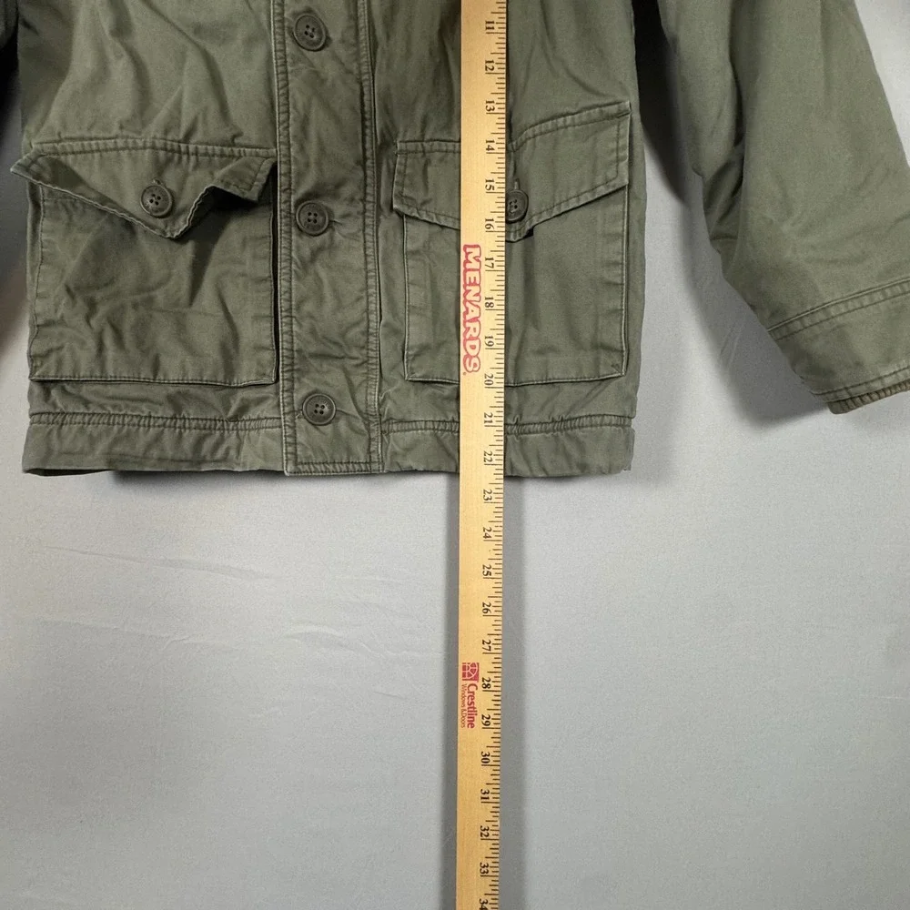 Tommy Hilfiger Field Jacket Boys S 8/10 Olive Green Good Utility Cargo Coat